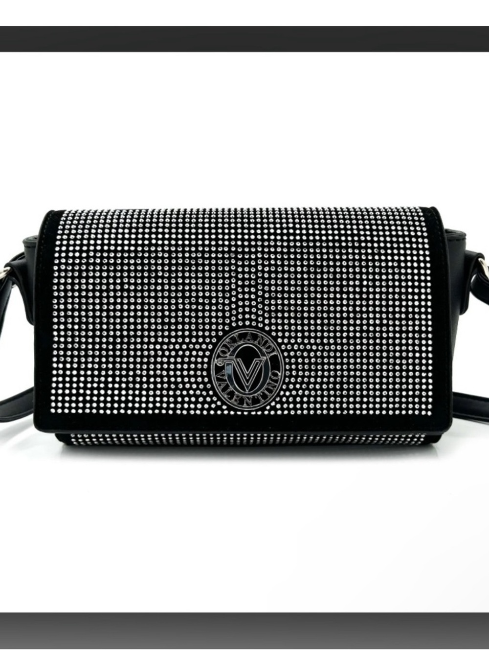Valentino Orlandi Black Studded Crossbody Bag
